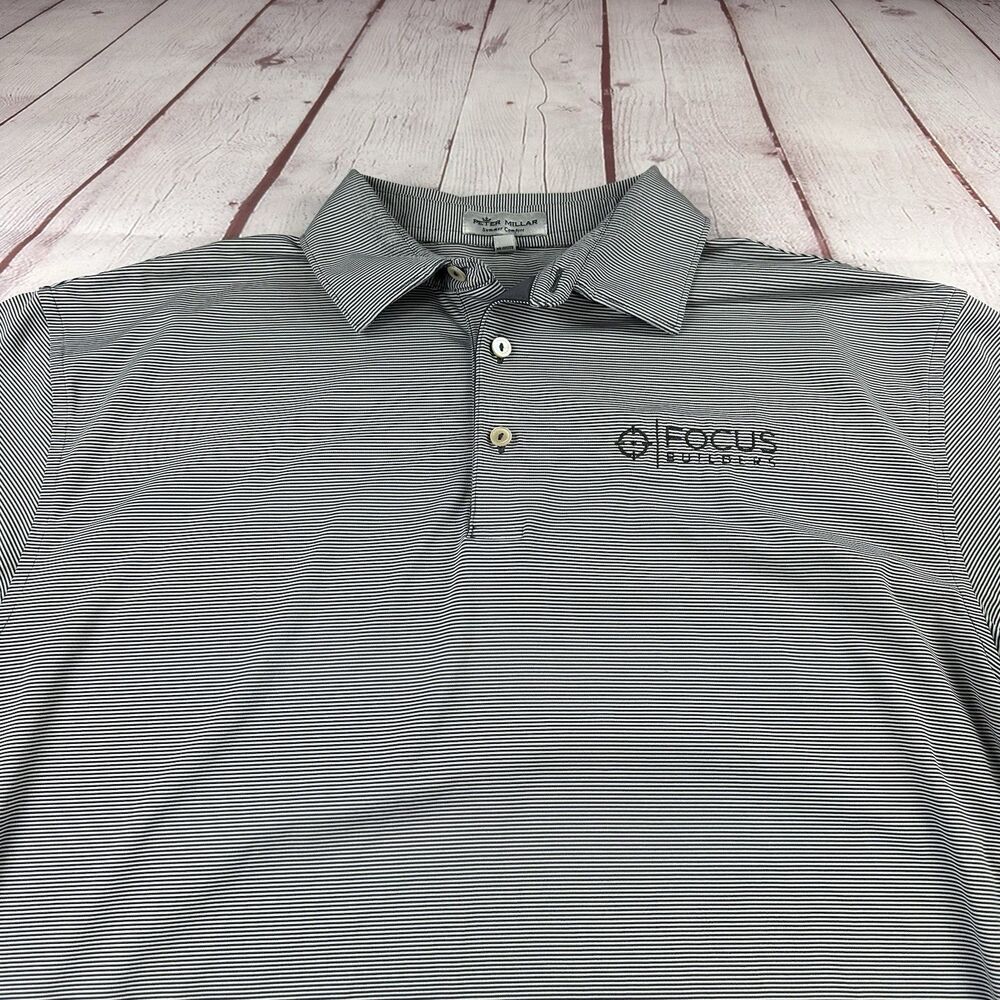 Peter Millar Summer Comfort Gray Polo Shirt Sz L Logo